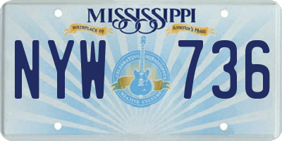 MS license plate NYW736