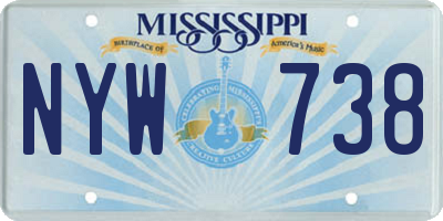 MS license plate NYW738