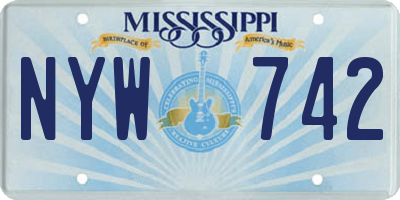 MS license plate NYW742
