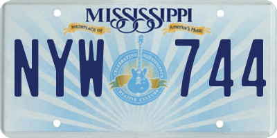 MS license plate NYW744