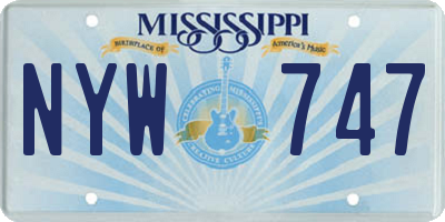 MS license plate NYW747