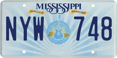 MS license plate NYW748