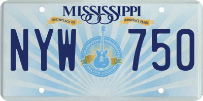 MS license plate NYW750