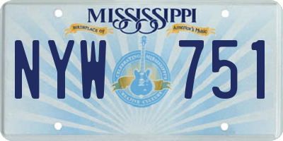 MS license plate NYW751