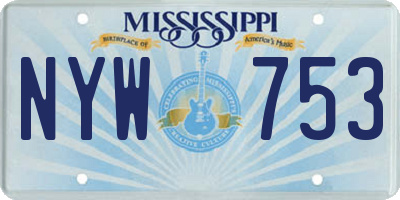 MS license plate NYW753
