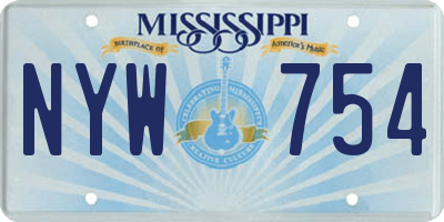 MS license plate NYW754