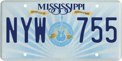 MS license plate NYW755