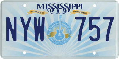 MS license plate NYW757