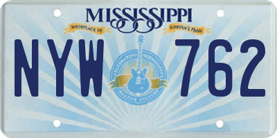 MS license plate NYW762