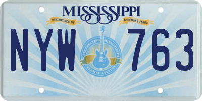 MS license plate NYW763