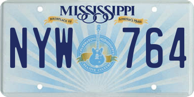 MS license plate NYW764