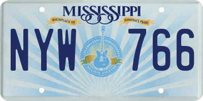 MS license plate NYW766
