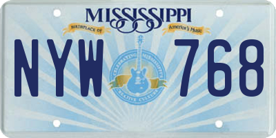 MS license plate NYW768