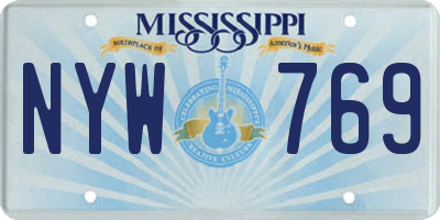 MS license plate NYW769