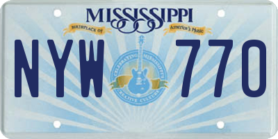 MS license plate NYW770