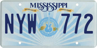 MS license plate NYW772