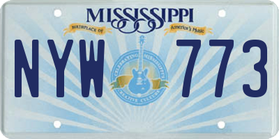 MS license plate NYW773