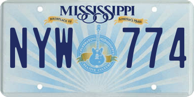 MS license plate NYW774