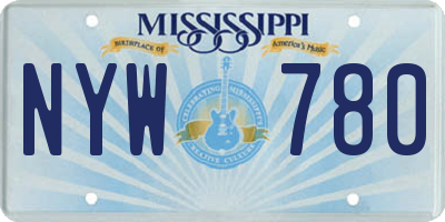 MS license plate NYW780