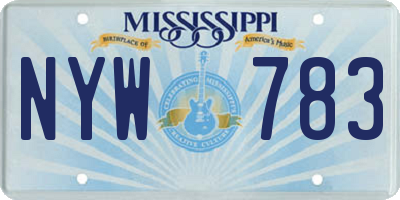 MS license plate NYW783