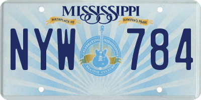 MS license plate NYW784