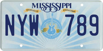 MS license plate NYW789
