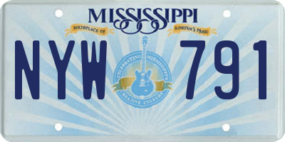 MS license plate NYW791