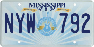 MS license plate NYW792