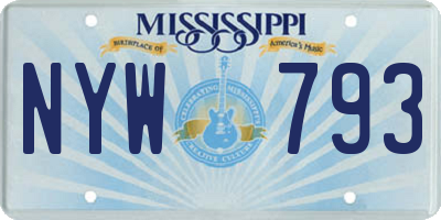 MS license plate NYW793