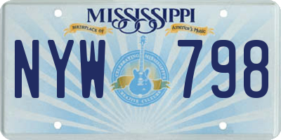 MS license plate NYW798