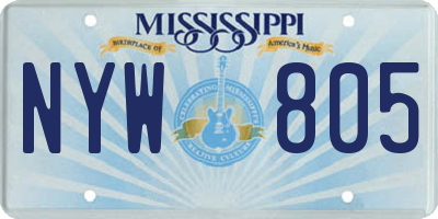 MS license plate NYW805