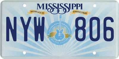 MS license plate NYW806