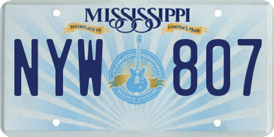 MS license plate NYW807