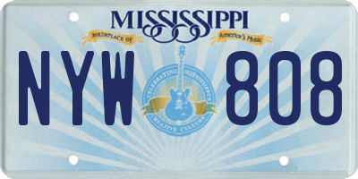 MS license plate NYW808