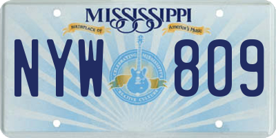 MS license plate NYW809