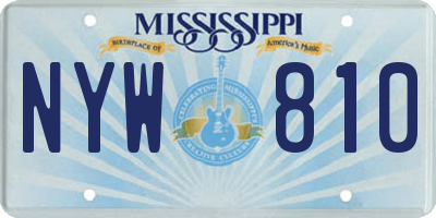 MS license plate NYW810
