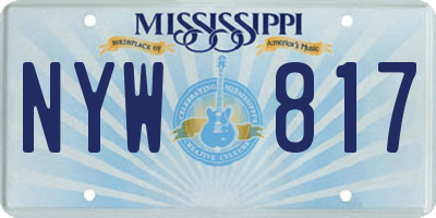 MS license plate NYW817
