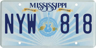 MS license plate NYW818