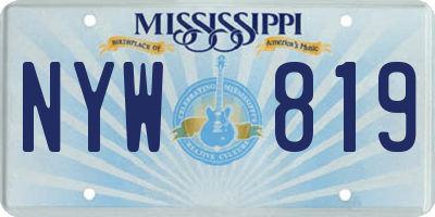 MS license plate NYW819