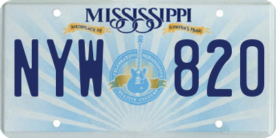 MS license plate NYW820
