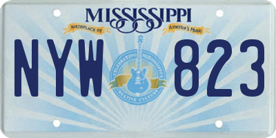MS license plate NYW823