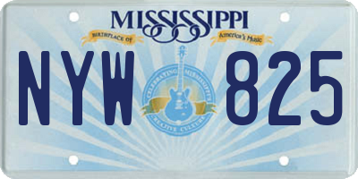 MS license plate NYW825