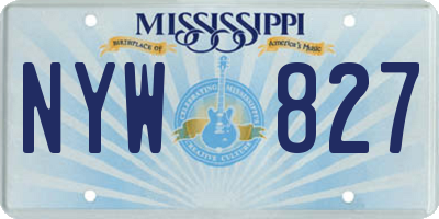 MS license plate NYW827