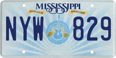 MS license plate NYW829