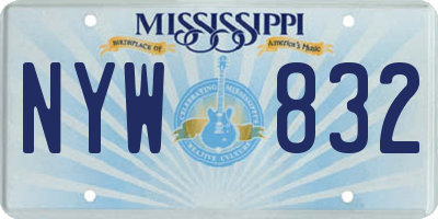 MS license plate NYW832