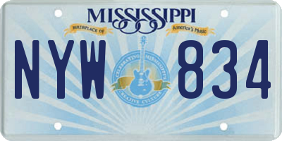 MS license plate NYW834