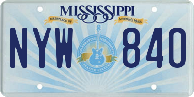 MS license plate NYW840