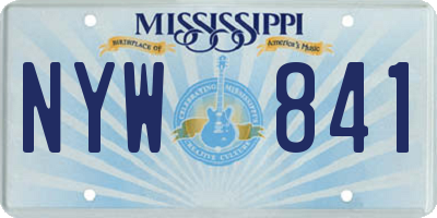 MS license plate NYW841