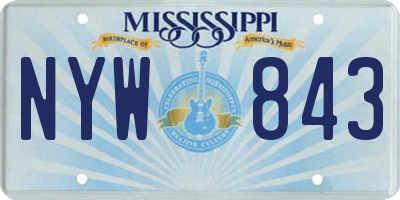 MS license plate NYW843