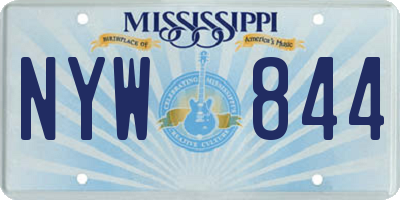 MS license plate NYW844